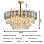Creative Led Chandelier For Live Room Luxury Crystal Lamp gold light fixtures(WH