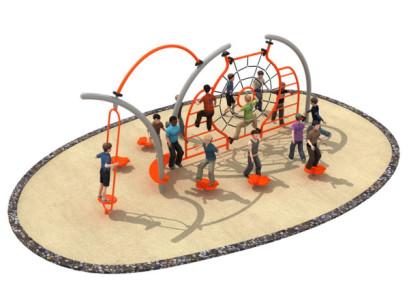 600*350*250cm Rope Play Structures Outdoor Playground Middle Size For Grass Land