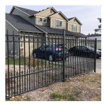 Farm Fence 6ftx8ft Black Metal Garden Fence with Anti-Rust Galvanized Coating