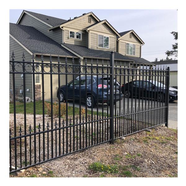 Galvanized Wrought Iron Ornaments Fencing with Powder Coated Security Fence