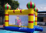 Indoor rainbow balloon kids inflatable aladdin bouncer with pillar N obstacle