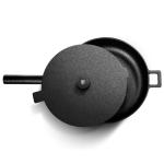 Less Smoke Non Stick Cast Iron Skillet Round Bottom Wok Gas Nitriding 19cm