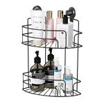 Double Layer Suction Cup Iron Wire Rack The Ultimate Bathroom Corner Storage
