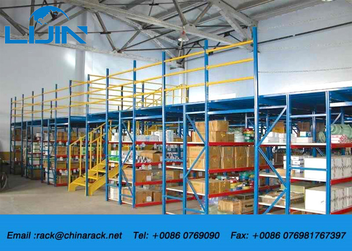 Orange , blue metal Rack Supported Mezzanine System Powder Coated Finish