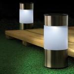 Yard Pathway Solar Bollard Lights Outdoor White Waterproof Decorative
