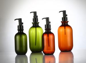 China Empty Shower Gel Shampoo And Conditioner Bottle PET Body Wash Clear Round Shampoo Bottle on sale