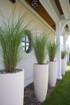 Round Large Fiberglass Flower Pots for Outdoor Street Landscape