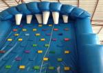 Blue Rock Climbing Bounce House 6 X 4m Commercial Inflatable Ladder Climb