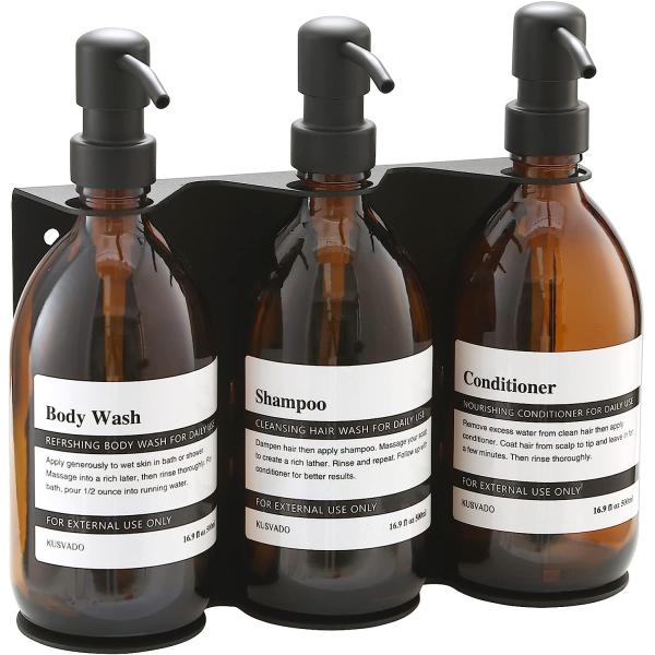 Sustainable Wall Mount Adjustable Height Soap Dispenser Holder for Refillable Bottles