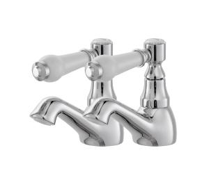 Wholesale Hotel Bathroom Mixer Taps Lever Basin Taps Pair With Chrome Finish T8154 from china suppliers