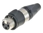 Waterproof IP65 XLR Connector 3 Pin Male Socket Gold-plated Contact Pin Zinc