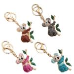 Hot Sale Cute Crystal Rhinestone Koala Bear Animal Keychain Women Key Ring
