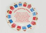 Decaled Ceramic Serving Platter Round Shape Birthday Cake Plate With Relief