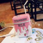 Summer new shoulder bag diagonal female milk box shape straw embroidery female