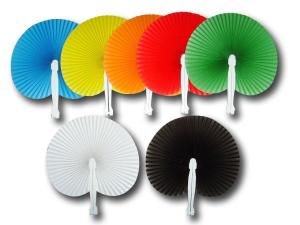Wholesale 14cm Round Foldable Fan With Palstic Handle , Can Print Logo Plastic Hand Held Fans from china suppliers
