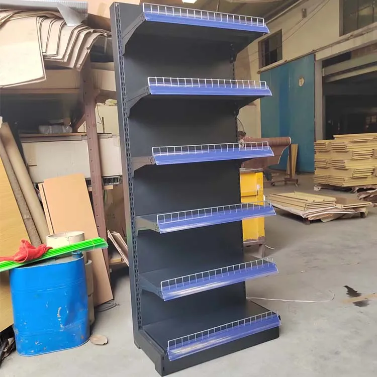 Factory Custom Size Color Mental Supermarket Display Rack Gondola Shelves Display Retail Store