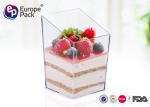 85ml Plastic Square Cups Food Grade Plastic Cup For Cake / Dessert
