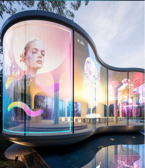 Soft Self Adhesive Transparent Film Panel Screen For LED Display