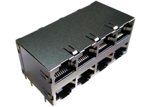 Wholesale Network 2x4 Port Stacked RJ45 Magjack Shielded , JC0-0131NL Through Hole from china suppliers