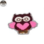 Blue / Pink Owl Reverse Sequin Patch Eco Friendly For Garment / Shoes Decoration