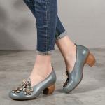 S406 Leather Shoes Handmade Toe Layer Cowhide High Quality Women'S Shoes Custom