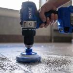 Multi-Purpose Drill Brush Kit Blue and White cleaning Scrub Pads
