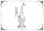 Smaller Fab Egg Glass Recycler Bong Glass Smoking Pipes With Honeycomb Perc