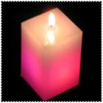 Star/flower/square/round shape LED color changing candle with 100%paraffin wax