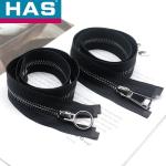 Eco Friendly Metal Zippers Polished Black Metal Zip For Garment Jacket