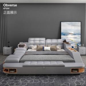Wholesale Leather Luxury Bedroom Sets Tufted Upholstered Bed Modern Design from china suppliers