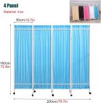Medical Stainless Steel Movable Hospital Bedside Ward Screen4 Panel Folding Ward