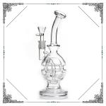 Smaller Fab Egg Glass Recycler Bong Glass Smoking Pipes With Honeycomb Perc