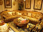 Gold Foil Royal Fabric Wooden Luxury Sofa Antique Baroque Style Couch 5 Years