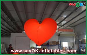 China Indoor Event Red Inflatable LED Light Hanging Heart 2M Decorative with Led on sale