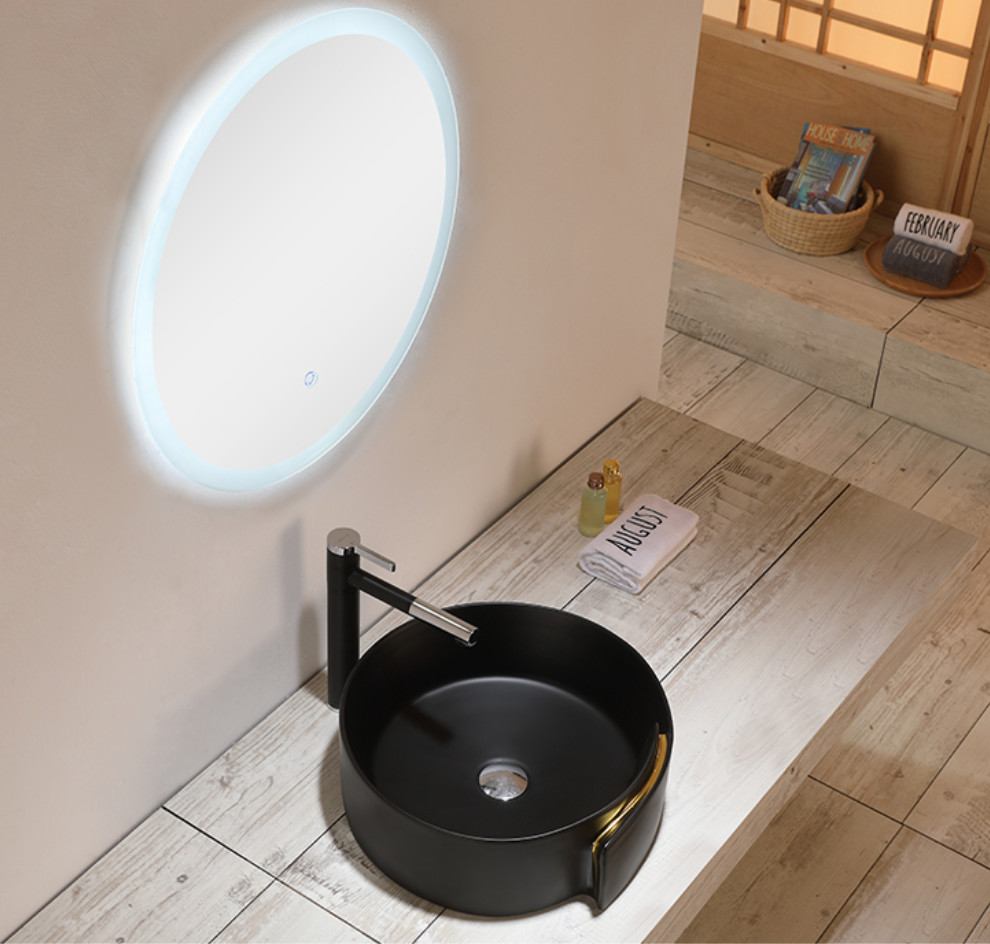 Oval Ceramic 9L Sanitary Ware Basin Matte Black Bathroom Bowl Sinks