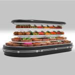 R404A Oval Type Supermarket Refrigeration Equipments Multideck Display Chiller