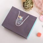 Unique Gift Handle Grey Cotton Art Custom Printed Paper Bags