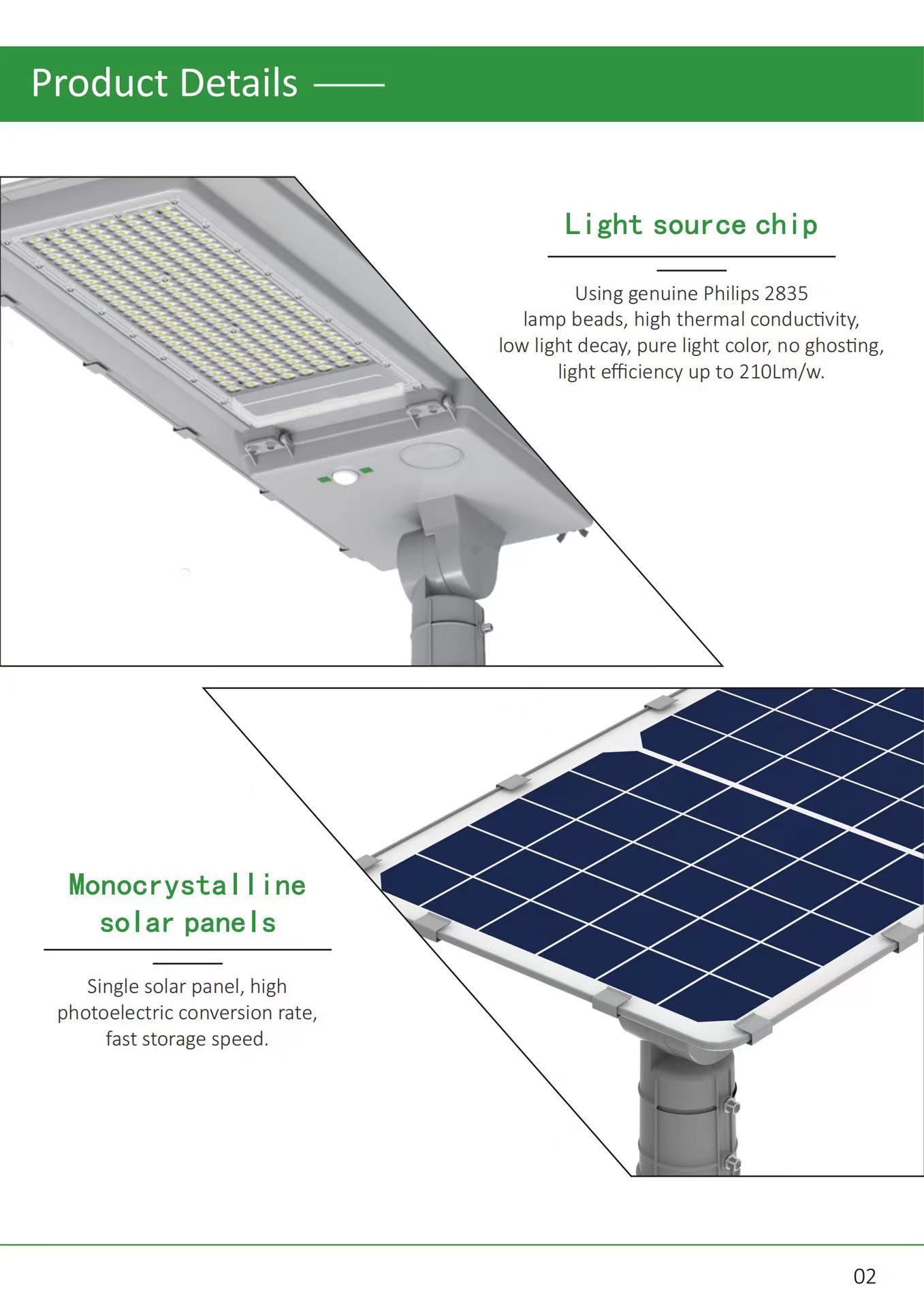 50000 Hours Lifespan Solar Wall Light Led Yard Solar Panel Waterproof Solar Street Light