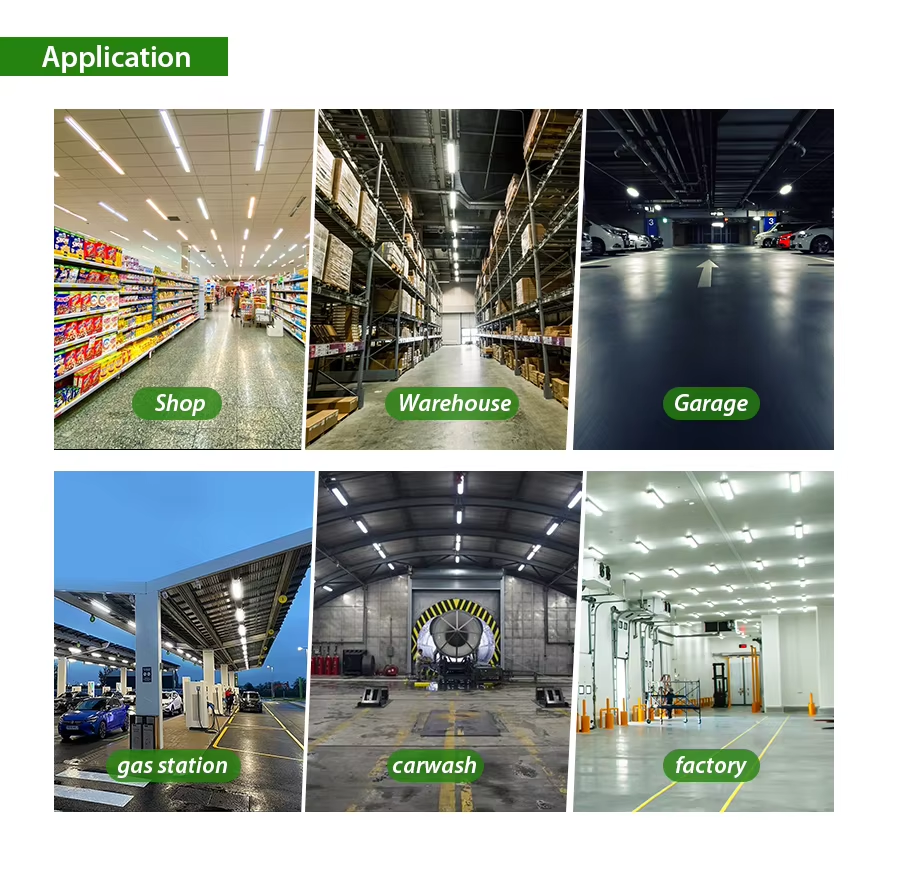 Three-Proof Light Adjustable Power and Color Temperature Factory, Garage, and Warehouse Lighting