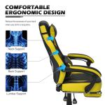 360 Degree Swivel Racing Style Gaming Chair with PU Leather Detachable Lumbar