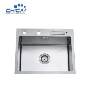Wholesale Single Bowl Handmade kitchen Sinks SUS304 stainless steel Kitchen Sinks with Knife Rest from china suppliers