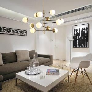Wholesale ODM Frosted Glass Ball Pendant Light Modern Simple Chandelier For Living Room Restaurant from china suppliers