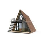 Resort Triangle Shape Wooden House Steel Frame with Galvanized Steel Bending
