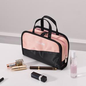 Wholesale Black Pink Waterproof Cosmetic Bag Foldable Clear Plastic Toiletry Bag Makeup from china suppliers