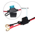 15A Sae Battery Charger with O Ring Terminal Car Extension Cable 2ft