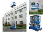 Push Around Man Lift With 12m Working Height , Four Mast Hydraulic Elevating