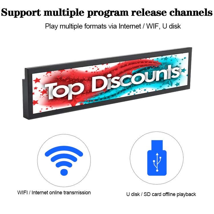 VETO Custom Size 23.1 inch Ultra Wide Bar Lcd Display Shelf Edge Screen For Commercial Advertising Video Player