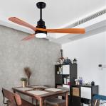 Vintage Wood Ceiling Fan Remote Control Fans With Lights lamp Industrial Decor