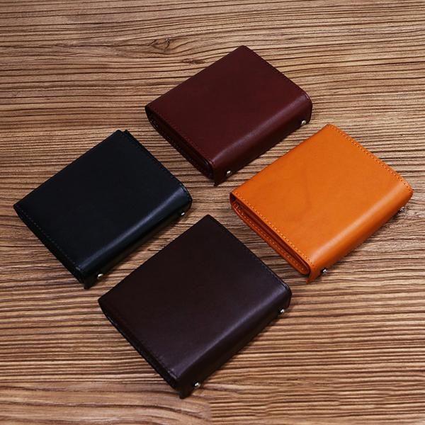 Custom Logo Avaliable Real Leather Minimalist Wallet for Men Short Card Holder