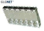 1x6 Ganged SFP Cage Assembly 2.05 Mm Press Fit With Light Pipes Mate